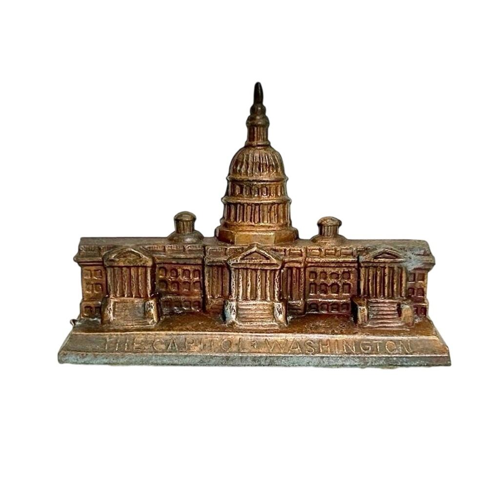 VTG Cast Metal U.S. Capitol Souvenir Miniature -THE CAPITOL WASHINGTON- USA
